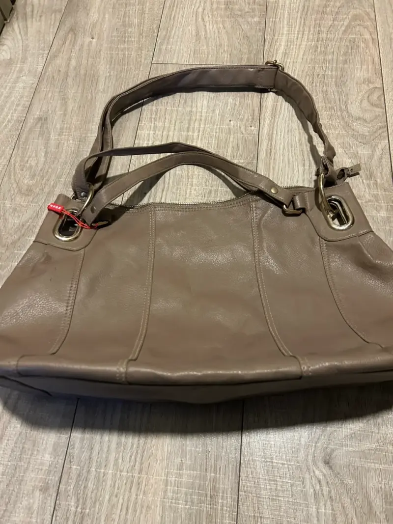 Bolso de eco  cuero marrón con asas resistentes - 3