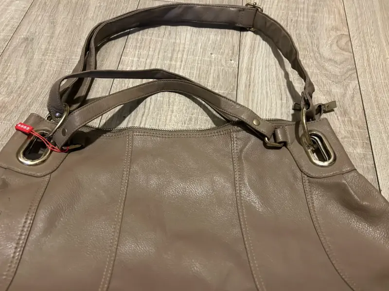 Bolso de eco  cuero marrón con asas resistentes - 4