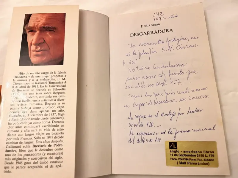 Libro 'Desgarradura' de E.M. Cioran - 3
