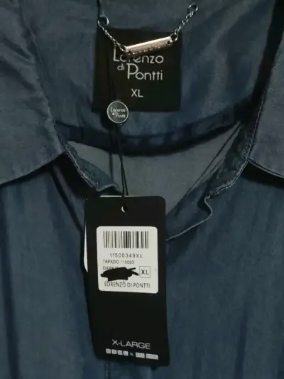 Blusa de mezclilla Lorenzo Di Pontti azul talla XL - miniatura 2