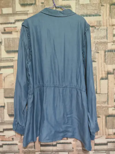 Blusa de mezclilla Lorenzo Di Pontti azul talla XL - miniatura 3