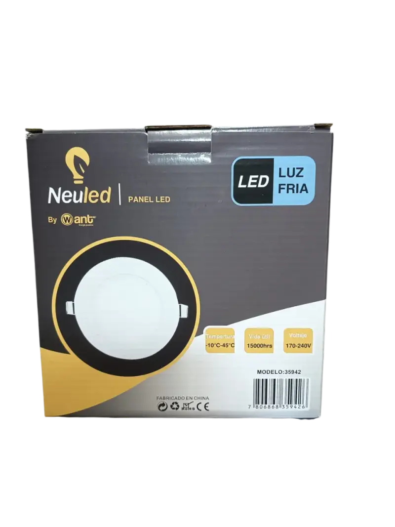 Pack 4 Panel Led Embutido Redondo 12w Fria - 2