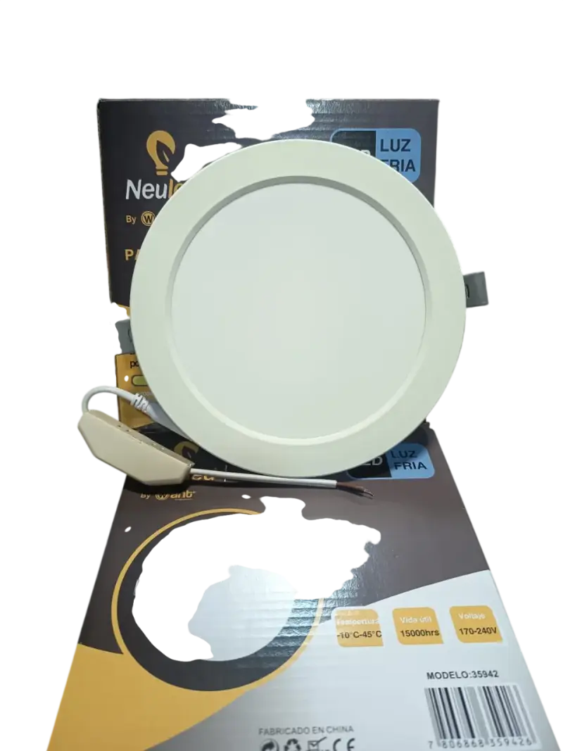 Pack 4 Panel Led Embutido Redondo 12w Fria - 4