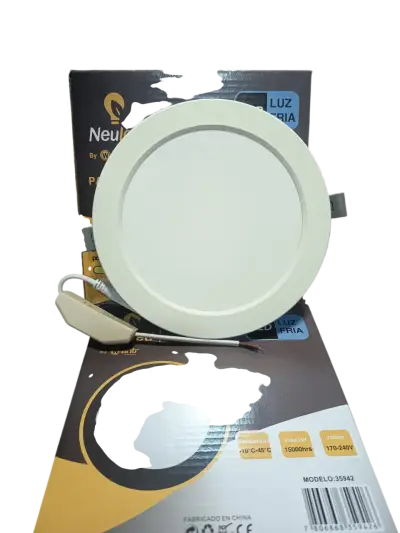 Pack 4 Panel Led Embutido Redondo 12w Fria - miniatura 4