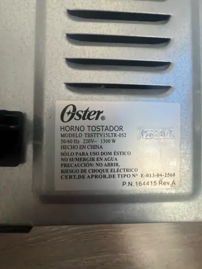 Horno tostador rojo Oster modelo TSSTTV15LTR-052 - miniatura 3
