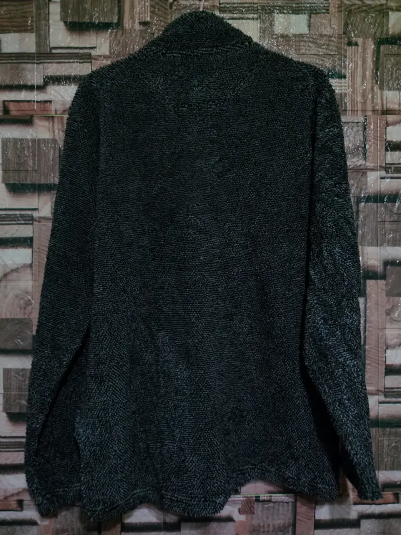 Suéter de polar negro con cierre para hombre - 3