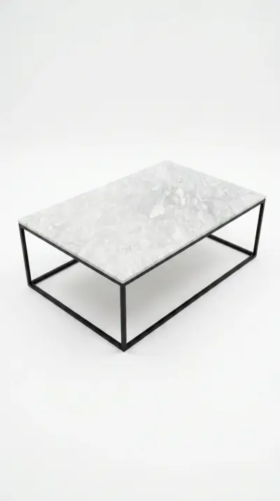 Mesa de centro de mármol con base metálica - miniatura 2