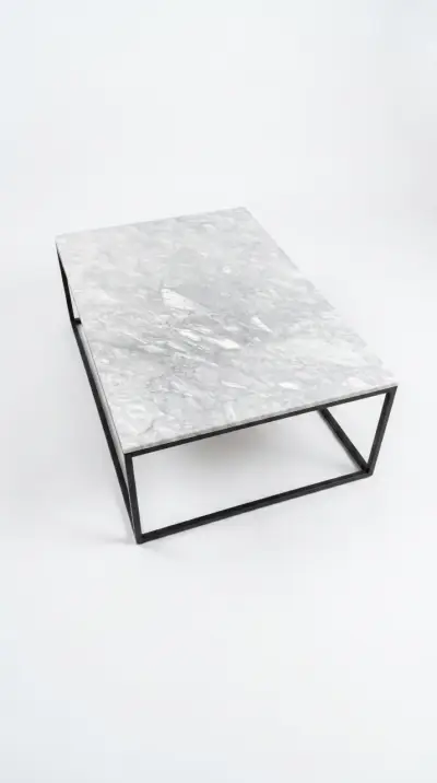 Mesa de centro de mármol con base metálica - miniatura 4
