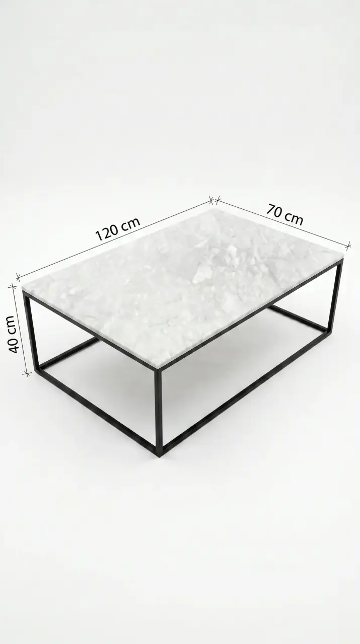 Mesa de centro de mármol con base metálica - 5