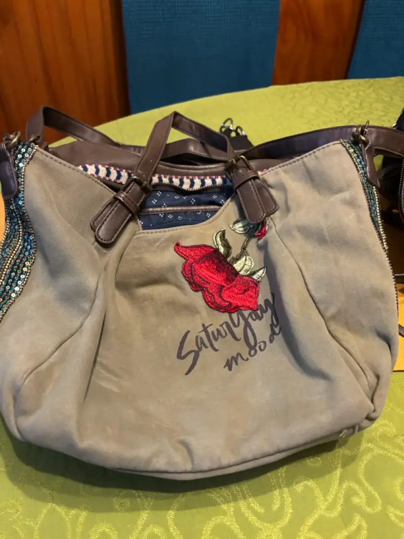 Bolso de tela con diseño de mariposas - 3