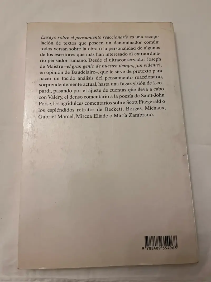 Ensayo Sobre El Pensamiento Reaccionario, E.M. Ci - 3