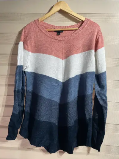 Suéter de rayas multicolor para mujer - miniatura 1