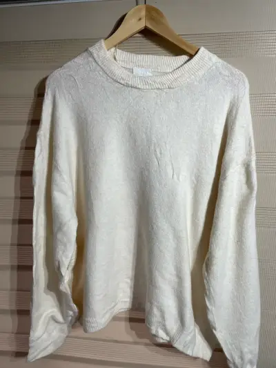 Suéter blanco HYM de lana para mujer - miniatura 1