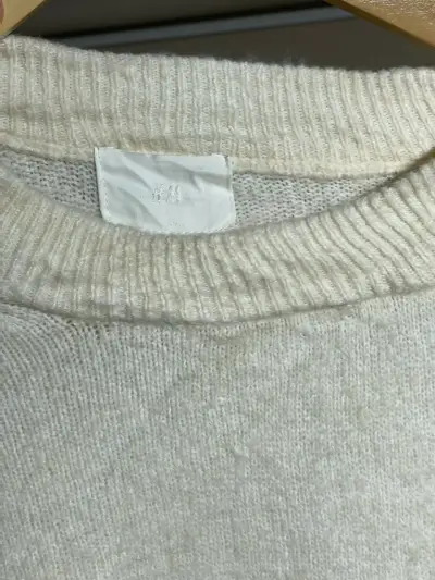 Suéter blanco HYM de lana para mujer - miniatura 2