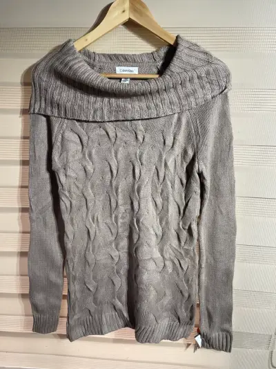 Suéter de lana gris Calvin Klein para mujer - miniatura 1