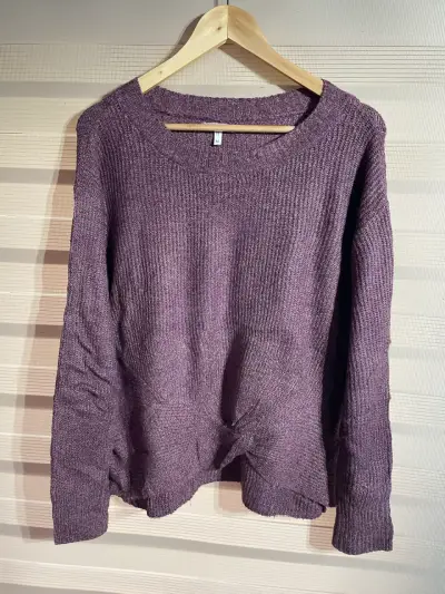 Suéter morado de punto para mujer - miniatura 1