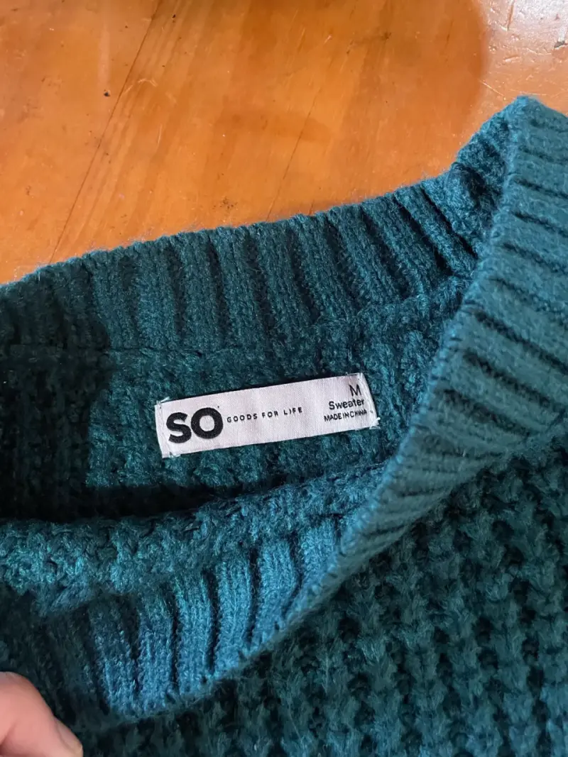Suéter de punto verde oscuro para mujer - 2