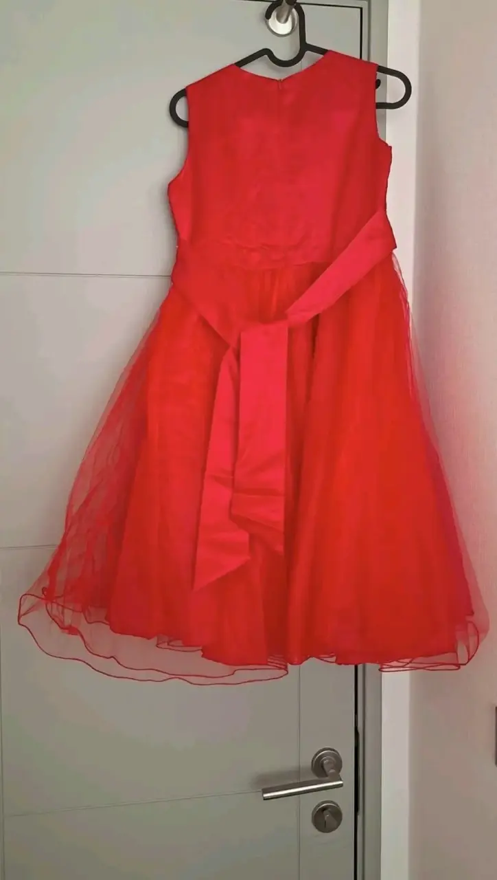 Vestido de fiesta rojo con lentejuelas para niña - 2