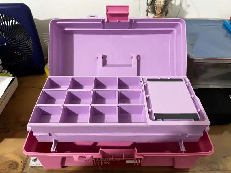 Caja organizadora de maquillaje Rimax Vanity rosa - 2