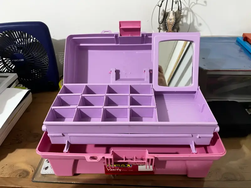 Caja organizadora de maquillaje Rimax Vanity rosa - 3