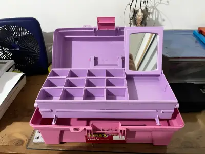 Caja organizadora de maquillaje Rimax Vanity rosa - miniatura 3