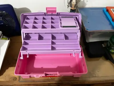 Caja organizadora de maquillaje Rimax Vanity rosa - miniatura 4