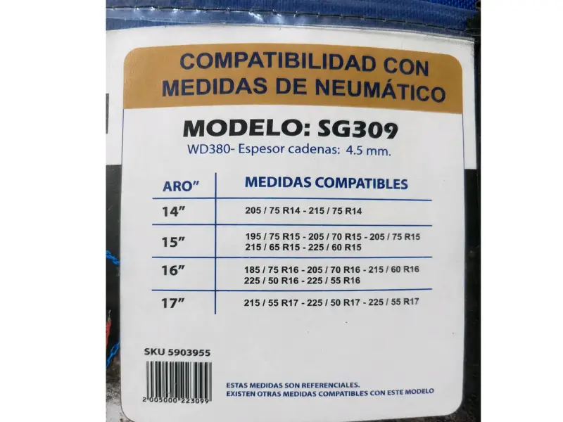 Cadenas para nieve Saga SG309 para neumáticos - 2