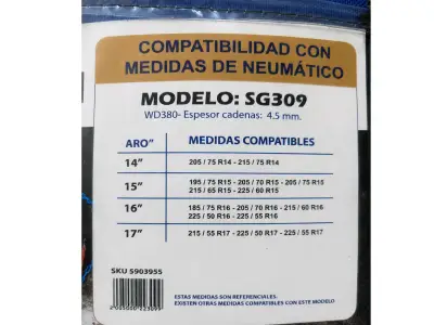 Cadenas para nieve Saga SG309 para neumáticos - miniatura 2