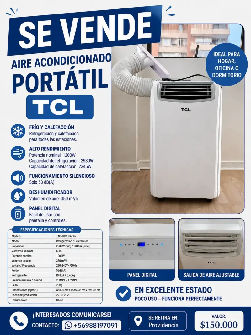 Aire acondicionado portátil TCL - 6