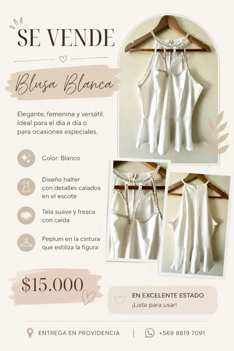 Polera sin mangas blanca