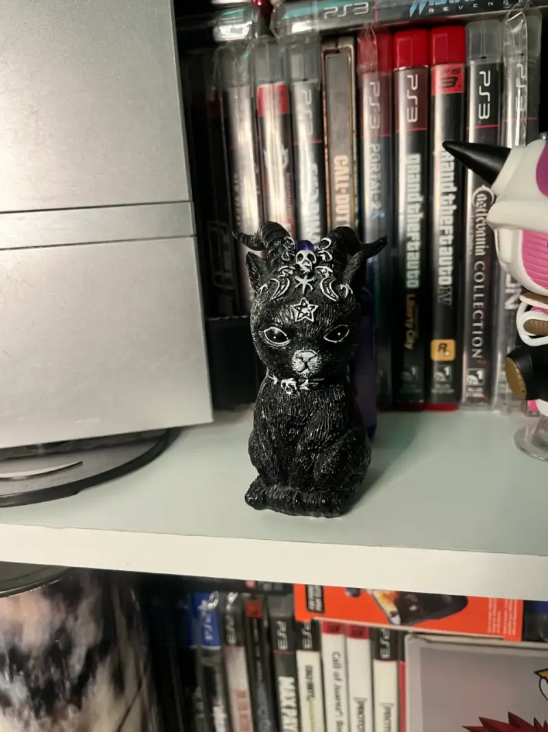 Figura decorativa de gato negro esotérico - 2