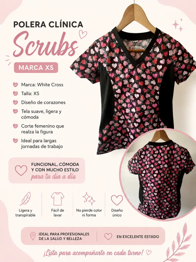 Polera estampada con corazones