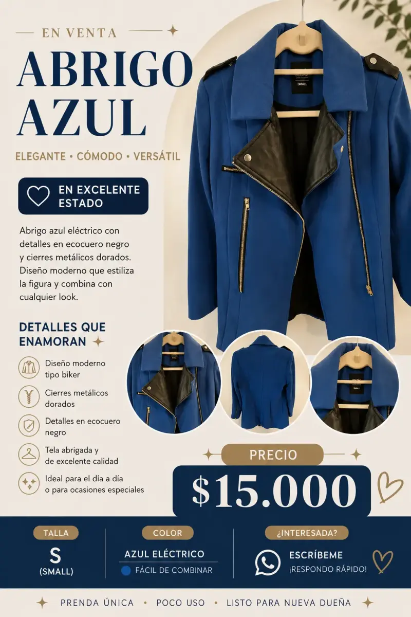 Abrigo azul Mossimo mujer - 2