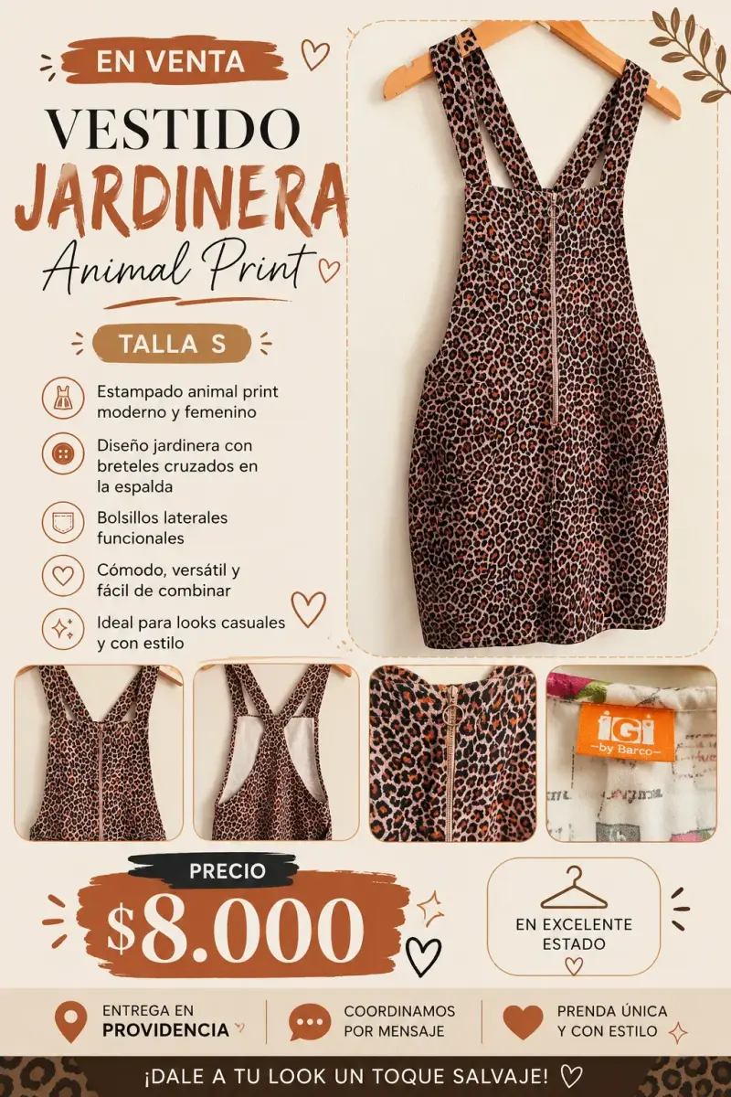 Jardinera estampado leopardo
