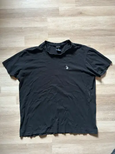 Polera negra U.S. Polo Assn de algodón - miniatura 1