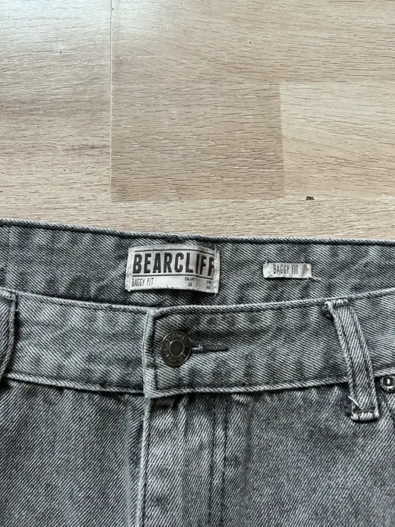 Jeans gris baggy fit Bearcliff para hombre - 2