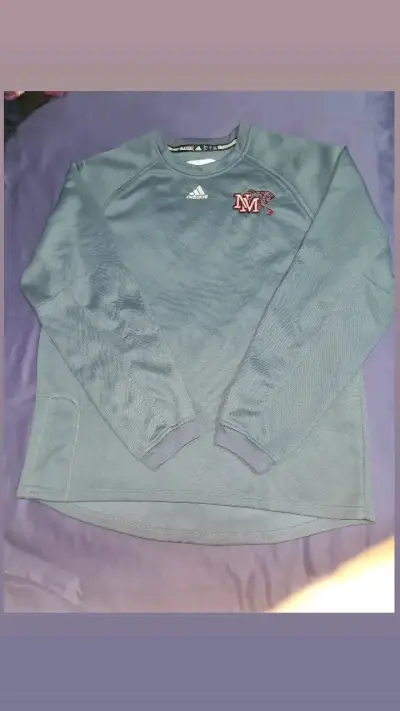 Polerón Adidas gris con logo bordado - miniatura 1