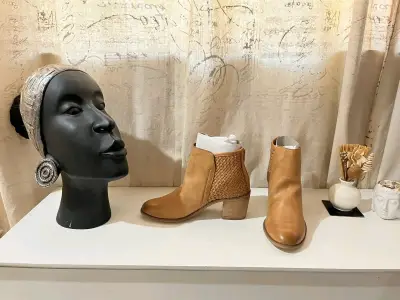 Botines de cuero marrón para mujer con cierre late - miniatura 3