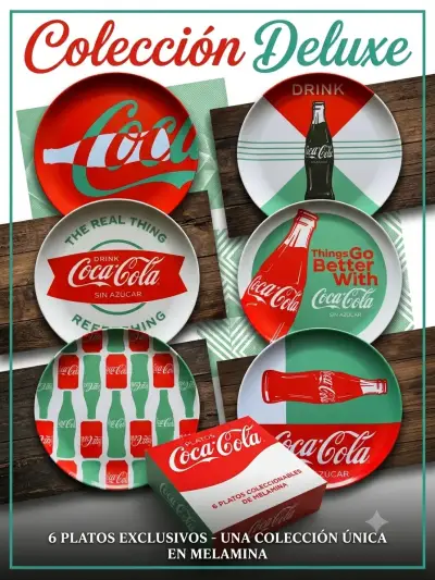 Set de 6 Platos Coleccionables Coca-Cola Melamina - miniatura 1