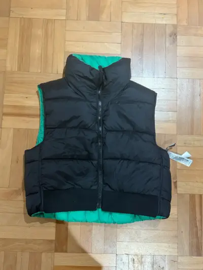 Puffa Zara acolchada reversible negro y verde - miniatura 1