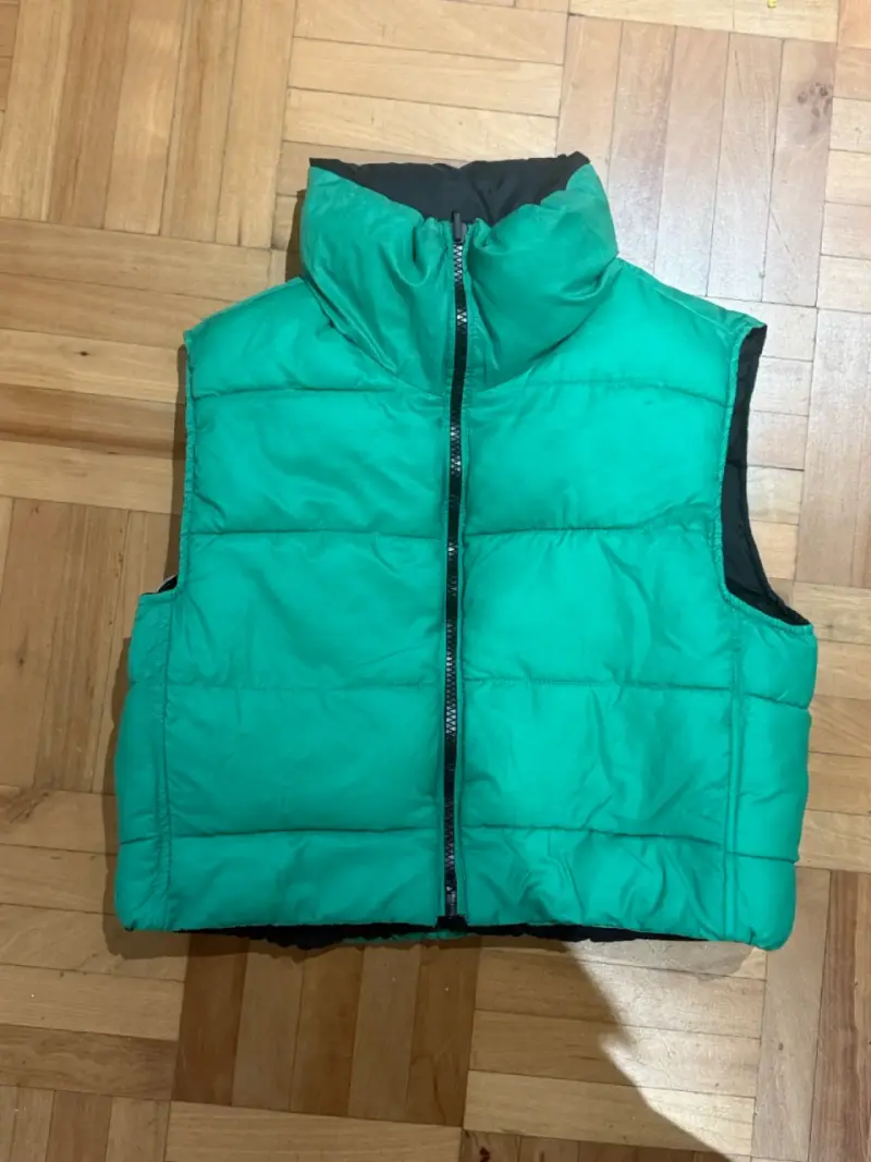 Puffa Zara acolchada reversible negro y verde - 2