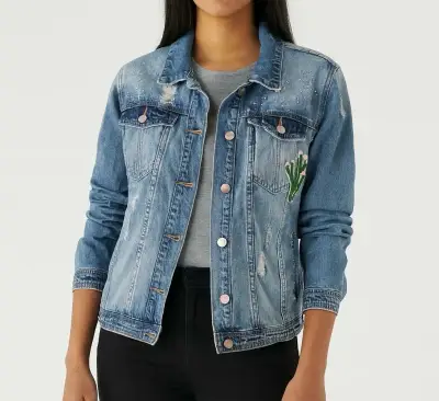 Chaqueta FOSTER M mezclilla con bordado floral - miniatura 1