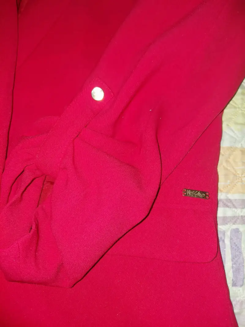Blazer rojo para mujer talla L - 2