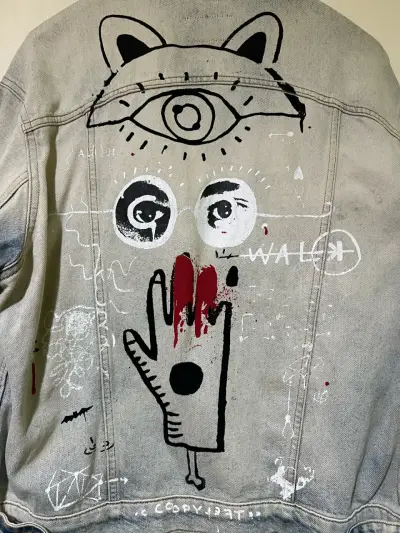 Chaqueta de mezclilla con diseño gráfico - miniatura 5