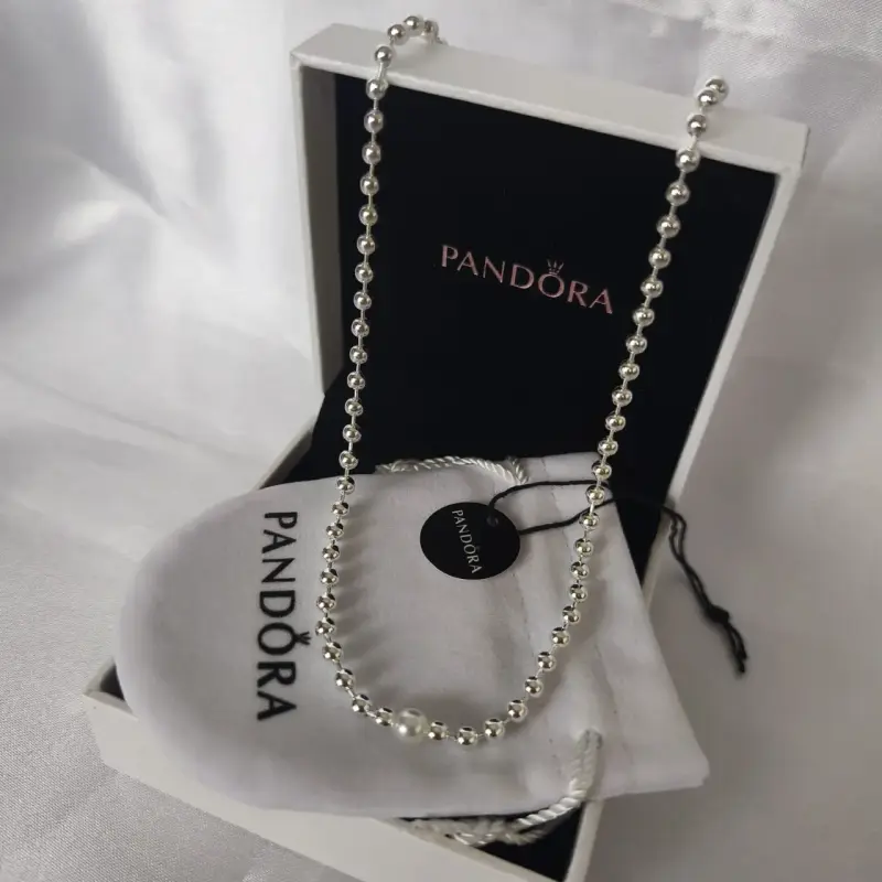 Collar de plata Pandora con diseño de esferas - 4