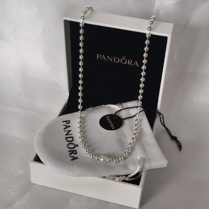 Collar de plata Pandora con diseño de esferas - 6