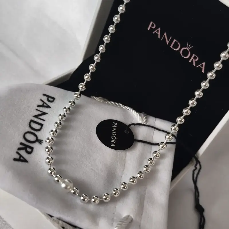 Collar de plata 925 Pandora con cuentas - 4