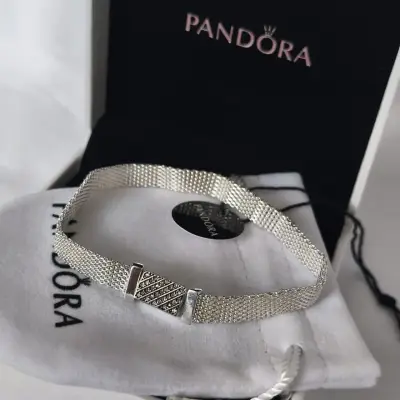 Pulsera Pandora de plata con detalles brillantes - miniatura 1