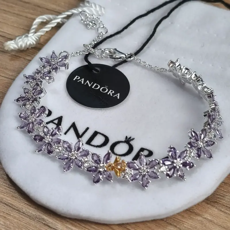 Pulsera Pandora Bridgerton plata 925 flores - 5