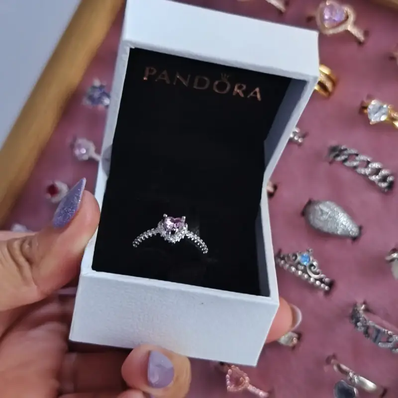 Anillo de compromiso corazon rosa - 2